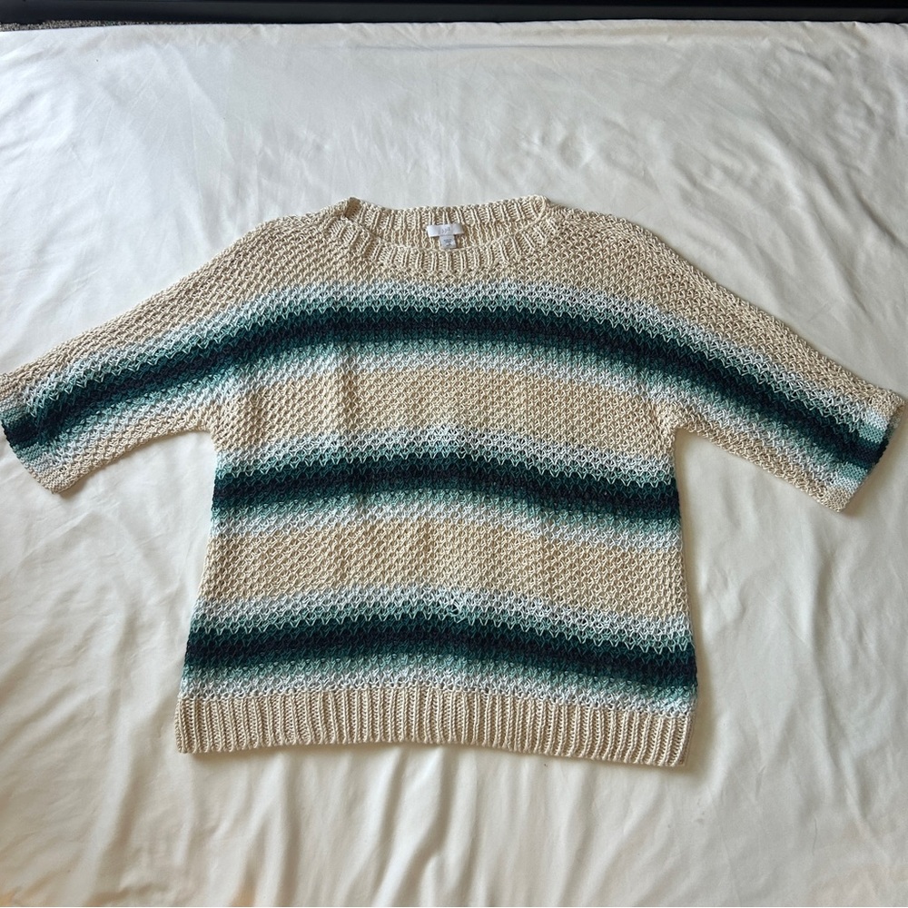 J. Jill linen/cotton blend open weave sweater - Picture 2 of 5